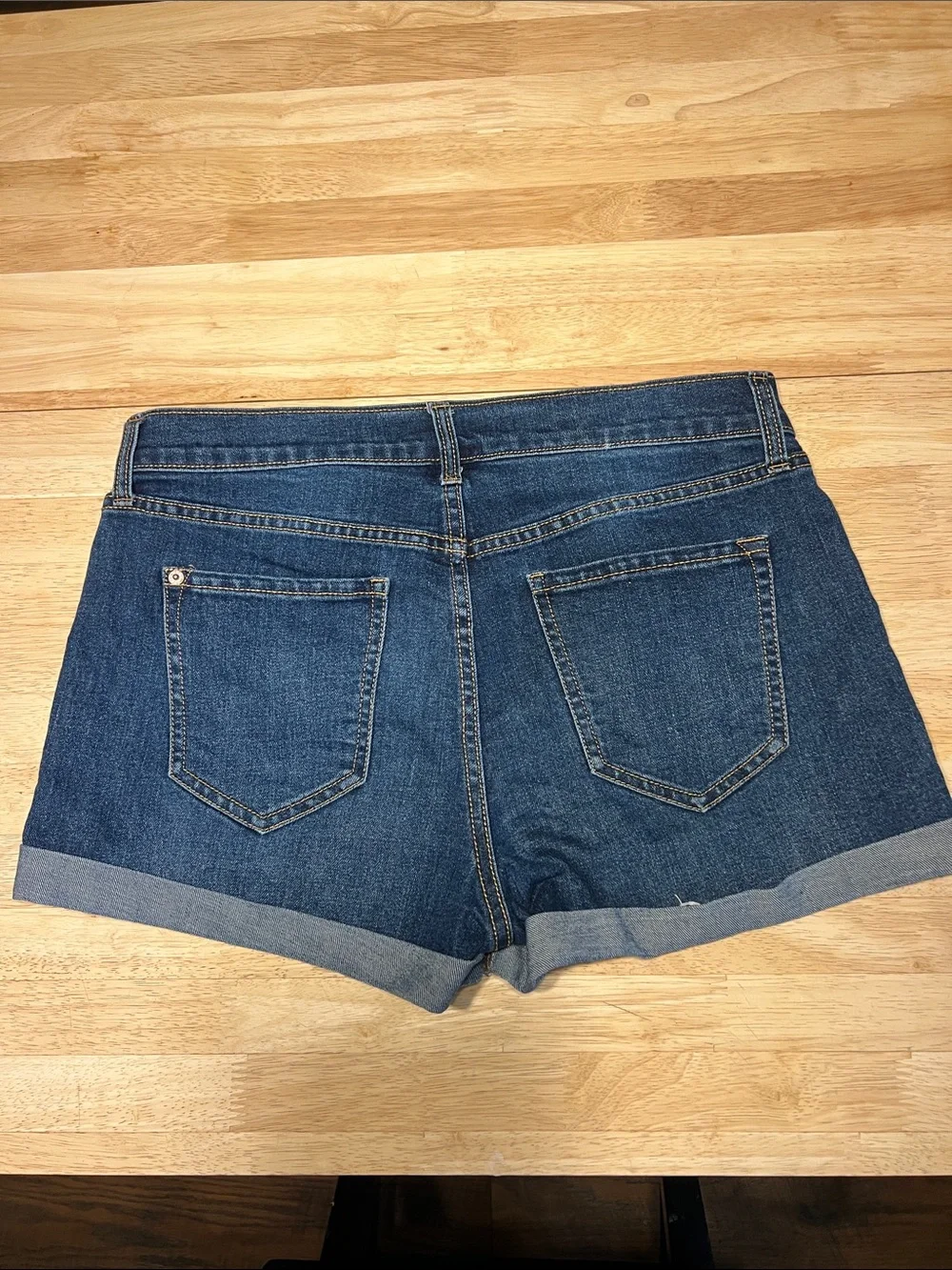 Old Navy Medium Blue Cuffed Denim Shorts